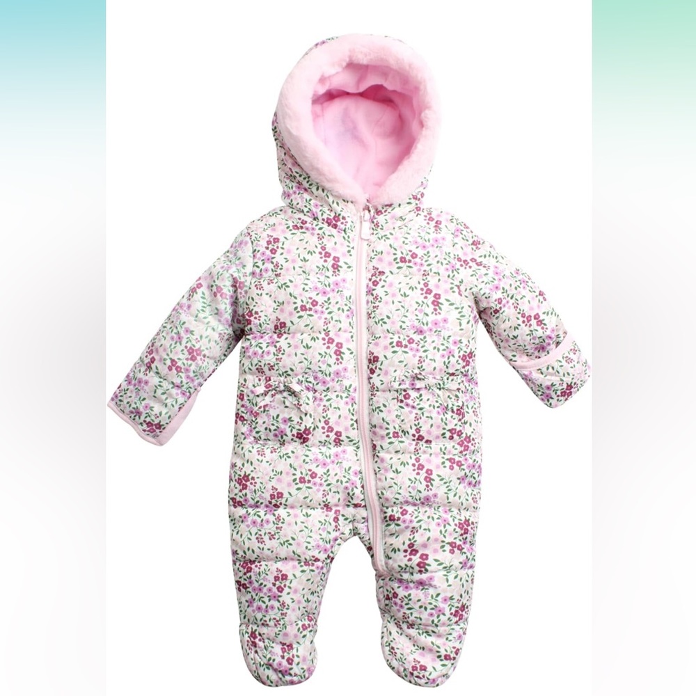 Kensie Girl Faux Fur Floral Snowsuit